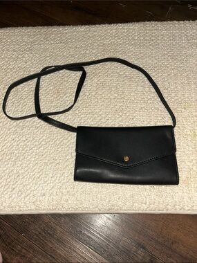 a new day Black Wallet Envelope Crossbody with Gold Snap